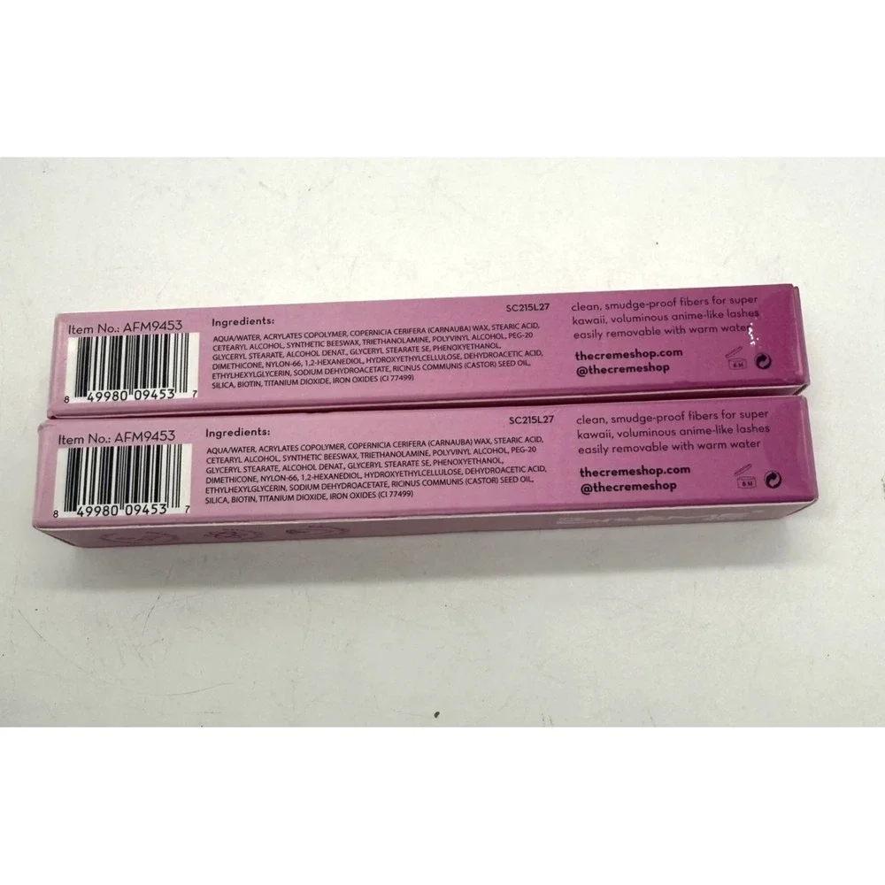 The Creme Shop Anime Mascara Black Volumizing Lengthening Smudge-Proof 2 Pack‎
